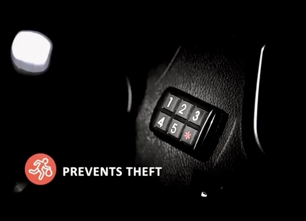 The Code Safe keypad immobiliser fitted in a car